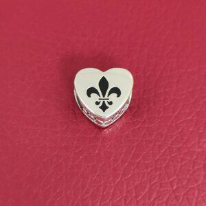 Pandora New Orleans NFL Logo Heart Charm Bead S925 Silver with box